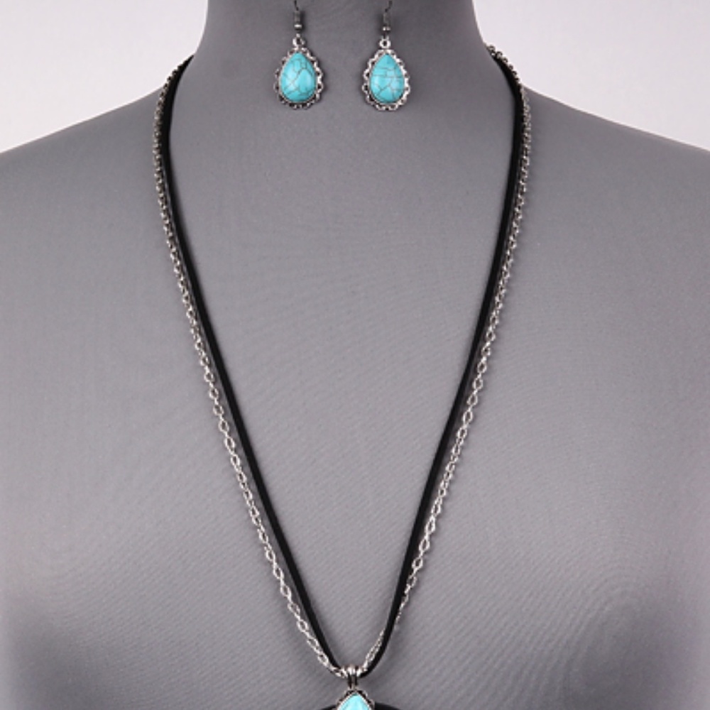 BLACK HORN WESTERN NECKLACE SET - Picture 4 of 4